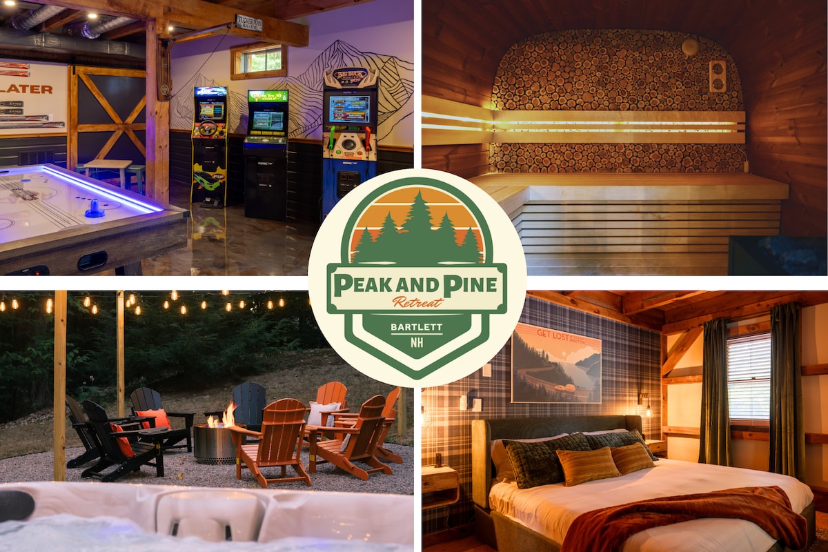 Peak and Pine Retreat luxury cabin in Bartlett NH with hot tub and mountain views