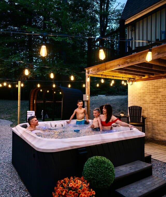 Bathroom with soaking tub at Peak and Pine Retreat vacation rental