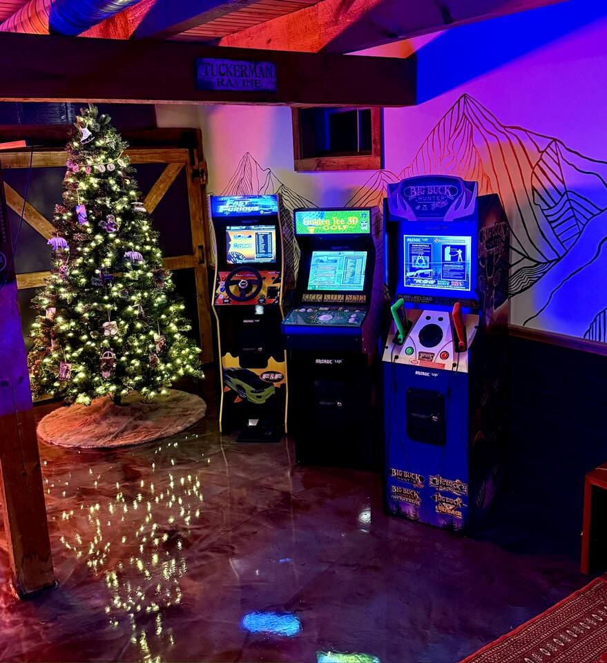 Game room detail shot at Peak and Pine Retreat luxury cabin rental