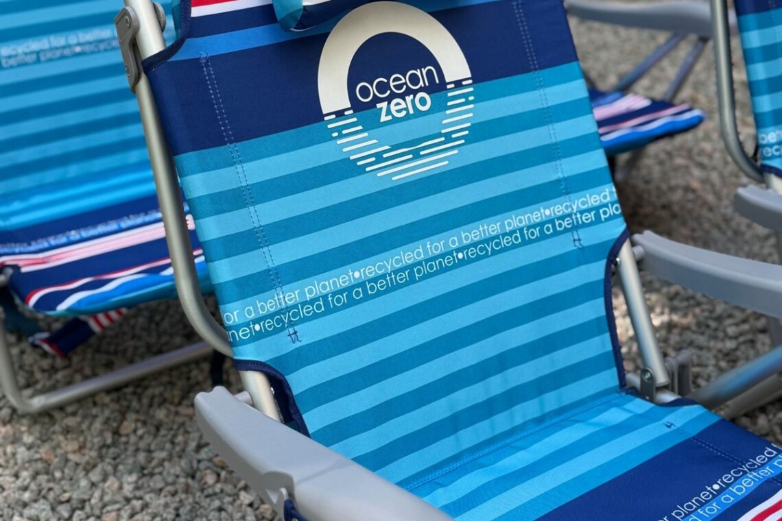 Striped backpack beach chairs ready for lake and river days at Peak & Pine Retreat