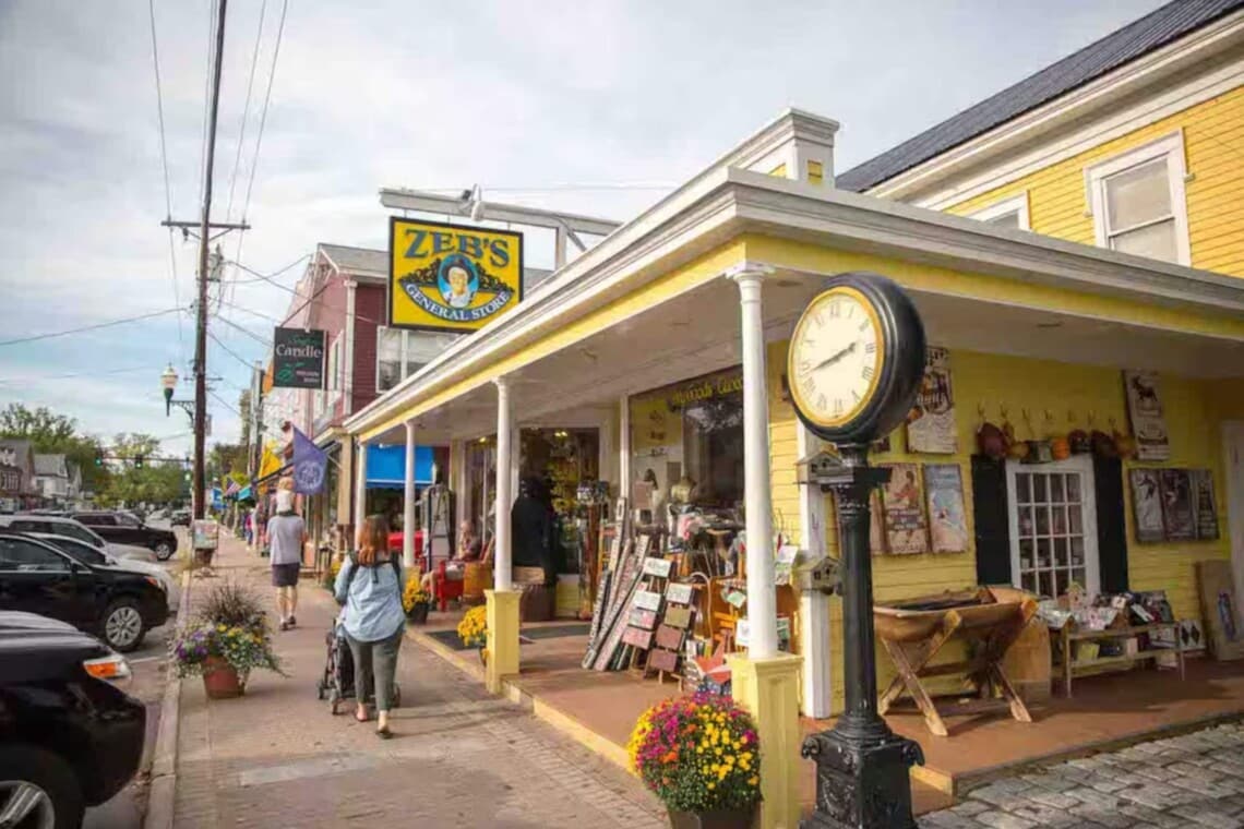 Zeb's General Store and shops on Main Street in downtown North Conway